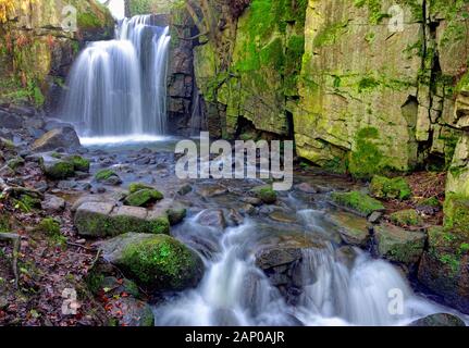 Lumsdale waterfall Matlock Derbyshire peak district England UK