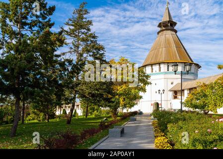 Astrakhan. Astrakhan Kremlin. Red Gate of the Astrakhan Kremlin. View from the inside of the historical complex. Stock Photo