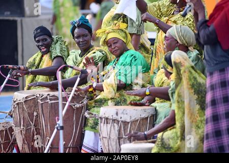 Members of a Nubian singing and dance group at the Orupaap Nature Arts ...