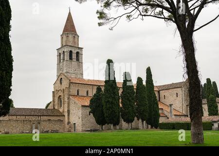 The cathedral of Aquileia (Italy) on a cloudy day in late autumn Stock Photo