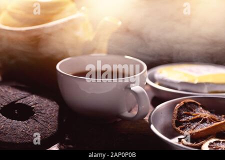 morning ritual of making good red tea Stock Photo
