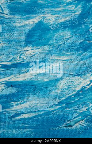 dark blue and white painted canvas as a background Stock Photo