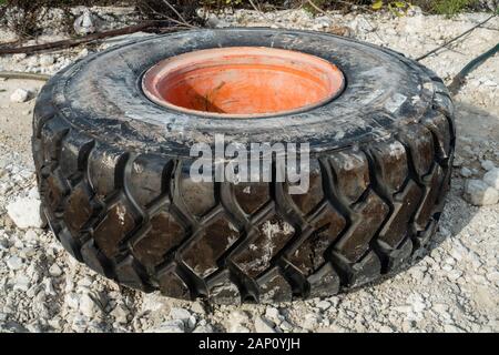 large black tyre Stock Photo