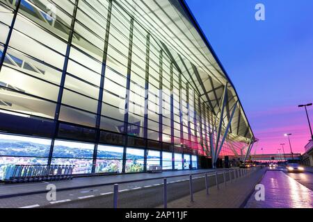 Gdansk, Poland – May 28, 2019: Terminal of Gdansk airport (GDN) in Poland. | usage worldwide Stock Photo