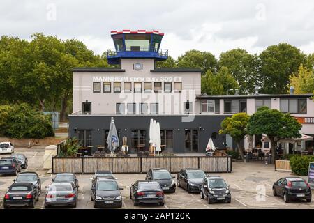 Mannheim, Germany – September 9, 2017: Terminal and Tower of Mannheim airport (MHG) in Germany. | usage worldwide Stock Photo