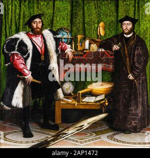 Hans Holbein the Younger, The Ambassadors, Renaissance portrait painting, 1533 Stock Photo