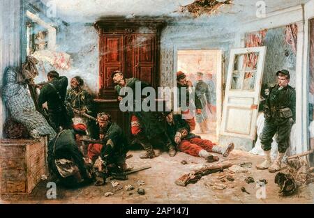 Alphonse de Neuville, Les dernières cartouches, (The Last Cartridges), painting, 1873 Stock Photo