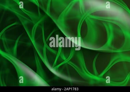 Abstract background with green curved lines. Stock Photo