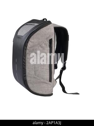modern style fashion canvas backpack isolated on white background Stock Photo