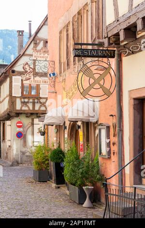 THe Old Forge or Vieille Forge restauarant in the pretty village of Kayserberg Alsace France Stock Photo