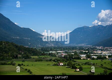 Colico (LC)  Italy 08/08/2019, The Fort Montecchio Nord : View of Colico and Valtellina from the barracks Stock Photo