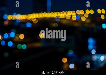 City's lights bokeh color circle background small size Stock Photo