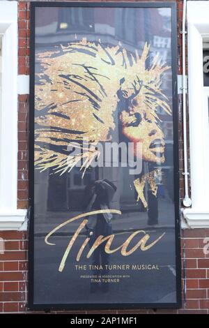 The Aldwych Theatre showing posters from the production Tina Turner in London. PA Photo. Picture date: Friday January 17, 2020. Photo credit should read: Luciana Guerra/PA Wire Stock Photo