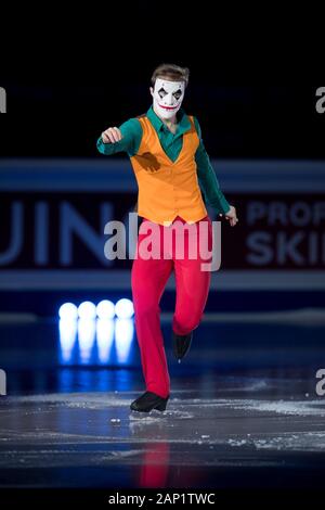 Alexander Samarin of Russia performs during exhibition gala at Palavela ice rink in Turin, Italy on December 8, 2019 Stock Photo