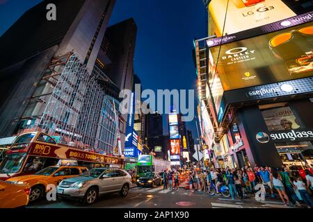 NEW YORK, UNITED STATES, JUNE 29, 2014 : People in Times Square, Manhattan, New York, USA, June 29, 2014, in New York, usa Stock Photo
