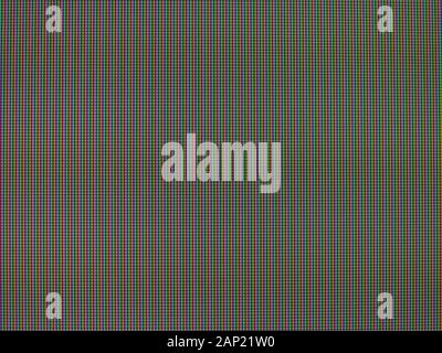 LCD screen macro detail with visible RGB pixels Stock Photo