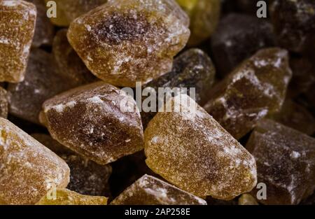 Makro close up of candy rock sugar with taste of caramel Stock Photo