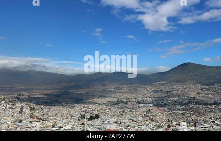 View over the city of Quito in Ecuador panorama Stock Photo