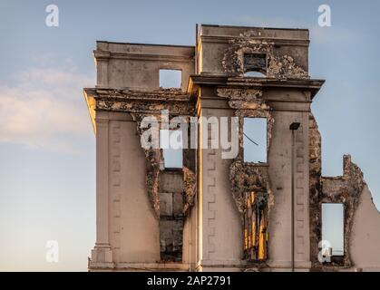 Fire Damaged Claremont Hotel, Eastbourne, Sussex, England Stock Photo
