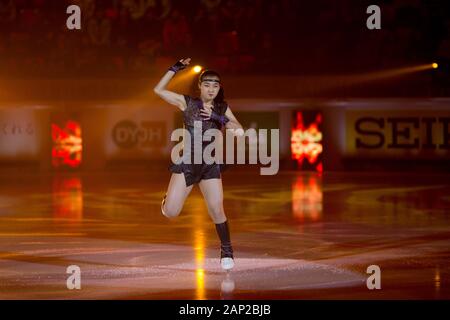 Kaori Sakamoto from Japan performs in the gala exhibition during day 3 of ISU Grand Prix of Figure Skating Internationaux de France at Patinoire Poles Stock Photo