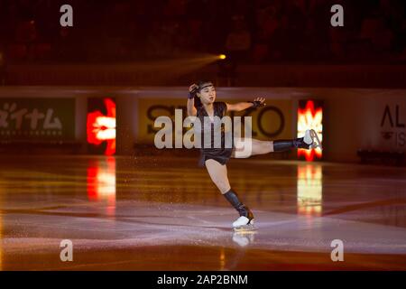 Kaori Sakamoto from Japan performs in the gala exhibition during day 3 of ISU Grand Prix of Figure Skating Internationaux de France at Patinoire Poles Stock Photo