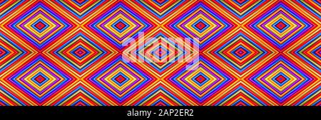 multi colored rhombus pattern, panoramic image Stock Photo