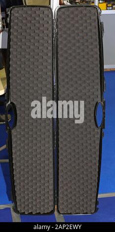 Heavy duty case with foam inserts for rifles Stock Photo