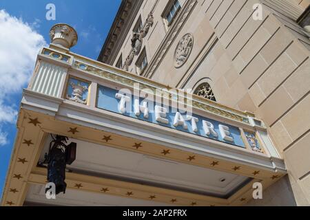 Hershey, PA / USA - May 21, 2018: The Hershey Theatre is a 1,904-seat theater in downtown and was opened in September, 1933. Stock Photo