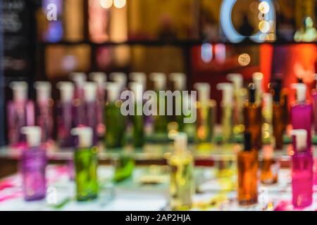 Abstract blurred background with perfume bubbles of different colors, for the backdrop Stock Photo