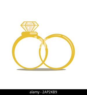Wedding rings vector icon Stock Vector