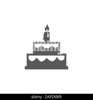 Cake icon on white background Stock Vector