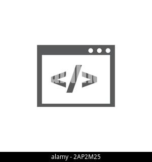 Programming icon on white background Stock Vector