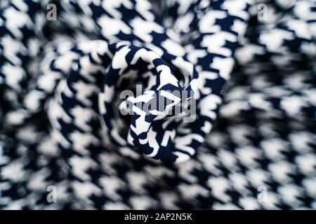 Fabric with goose foot pattern. Crumpled fabric background Stock Photo
