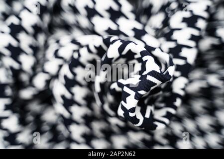 Fabric with goose foot pattern. Crumpled fabric background Stock Photo