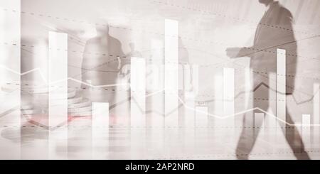 Business team traders investment planning and analyzing graph stock market trading with stock chart data Stock Photo
