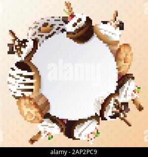 Vector border for Sweet Bakery with empty copy space for text ...