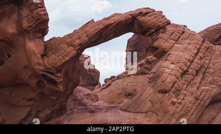 A red limestone arches in the valley of fire state park, USA Stock Photo