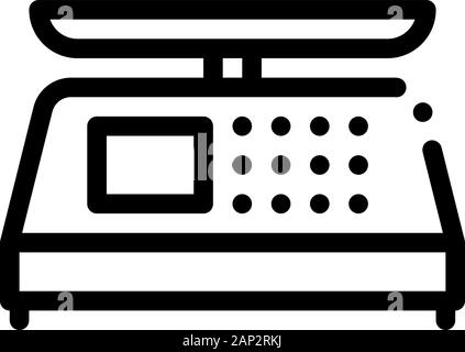 Electronic Scale Icon Vector Outline Illustration Stock Vector