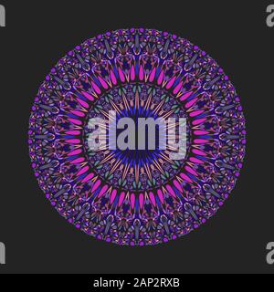 Circular round abstract floral pattern mandala - geometrical ornamental vector graphic design from curved shapes Stock Vector
