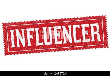 Influencer sign or stamp on white background, vector illustration Stock Vector