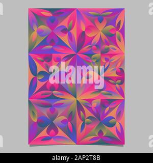 Geometrical triangular flower flyer template background - abstract gradient vector page graphic Stock Vector