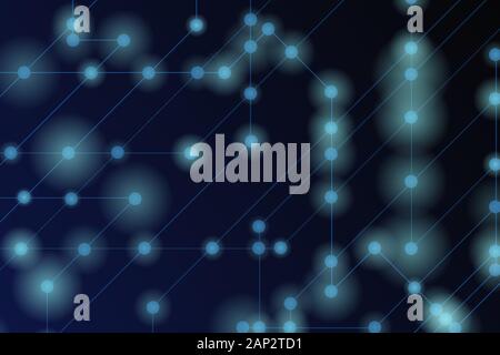 High tech vector illustration. Dark blue background and light. Stock Vector