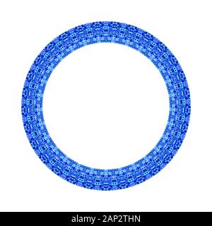 Isolated mosaic circle frame - colorful ornamental abstract vector design element with geometrical shapes Stock Vector
