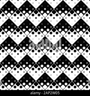 Geometrical seamless square pattern background - monochrome vector graphic design Stock Vector