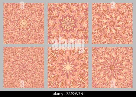 Dynamic tiled mosaic pattern background collection - abstract hypnotic psychedelic vector designs Stock Vector
