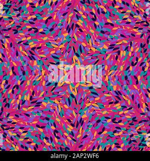 Radial tiled flower mosaic background design - colorful hypnotic psychedelic abstract vector illustration Stock Vector