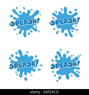 Vector illustration of drops of water splashing. Splash text Stock Vector