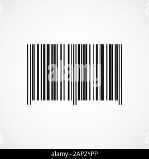 Barcode icon isolated on light background. Vector illustration. Black barcode in flat design Stock Vector