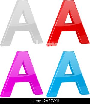Letter A. Colored 3d symbols Stock Vector