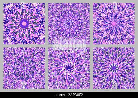 Hypnotic geometrical dynamic tile mosaic pattern background set - circular abstract psychedelic vector graphic design Stock Vector